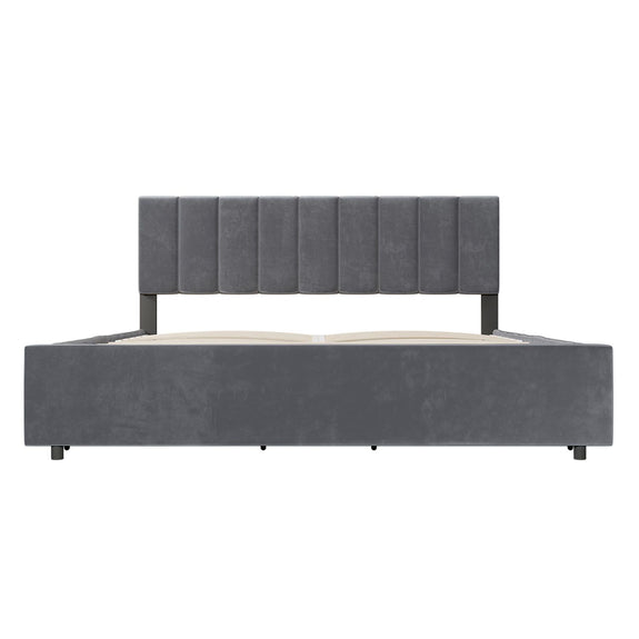 Gestoffeerd Bed Soria - 180 x 200 cm - Donkergrijs - Incl. Bedlades - Afbeelding 6