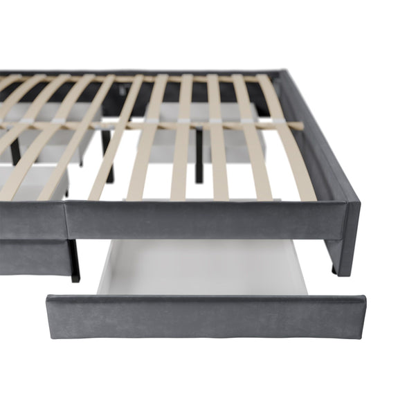 Gestoffeerd Bed Soria - 180 x 200 cm - Donkergrijs - Incl. Bedlades - Afbeelding 7