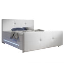 Boxspringbed Oakland - 140 x 200 cm - Wit - LED Verlichting