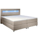 Boxspringbed / Boxspring Vancouver - 140 x 200 cm - Beige - LED - Incl. Matras & Topper