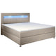 Boxspringbed / Boxspring Vancouver - 120 x 200 cm - Beige - LED - Incl. Matras & Topper