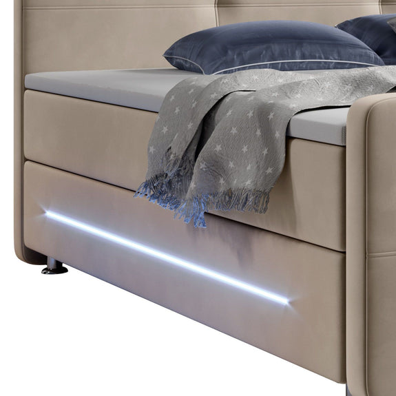 Boxspring Houston - 140 x 200 cm - Beige - Afbeelding 3
