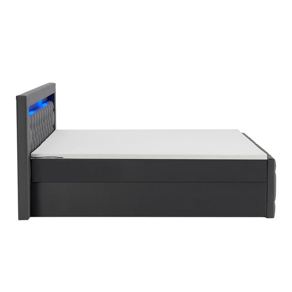 Boxspringbed Leona - 140x200 cm - Grijs incl. led verlichting - Afbeelding 4