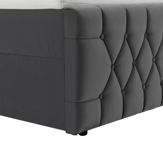 Boxspringbed Leona - 140x200 cm - Grijs incl. led verlichting - Afbeelding 5