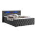 Boxspringbed Leona - 140x200 cm - Grijs incl. led verlichting