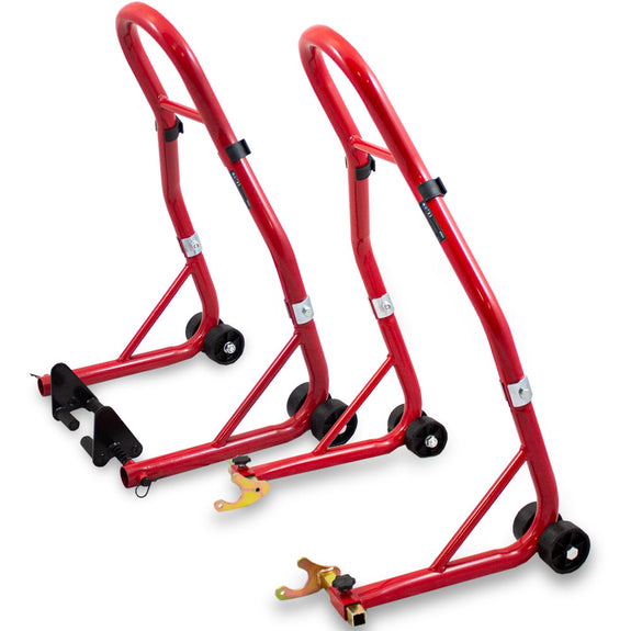 Motorfiets Standaardset - Voor en Achter - Max. 250 kg - Rood - Afbeelding 4