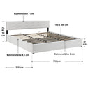 Gestoffeerd Bed Marbella - 180 x 200 cm - Wit - Bedlade