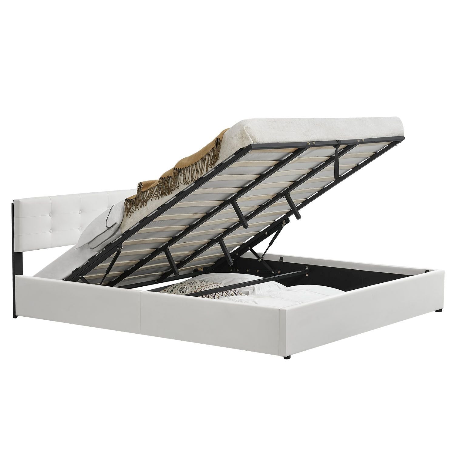 Gestoffeerd Bed Marbella - 180 x 200 cm - Wit - Bedlade
