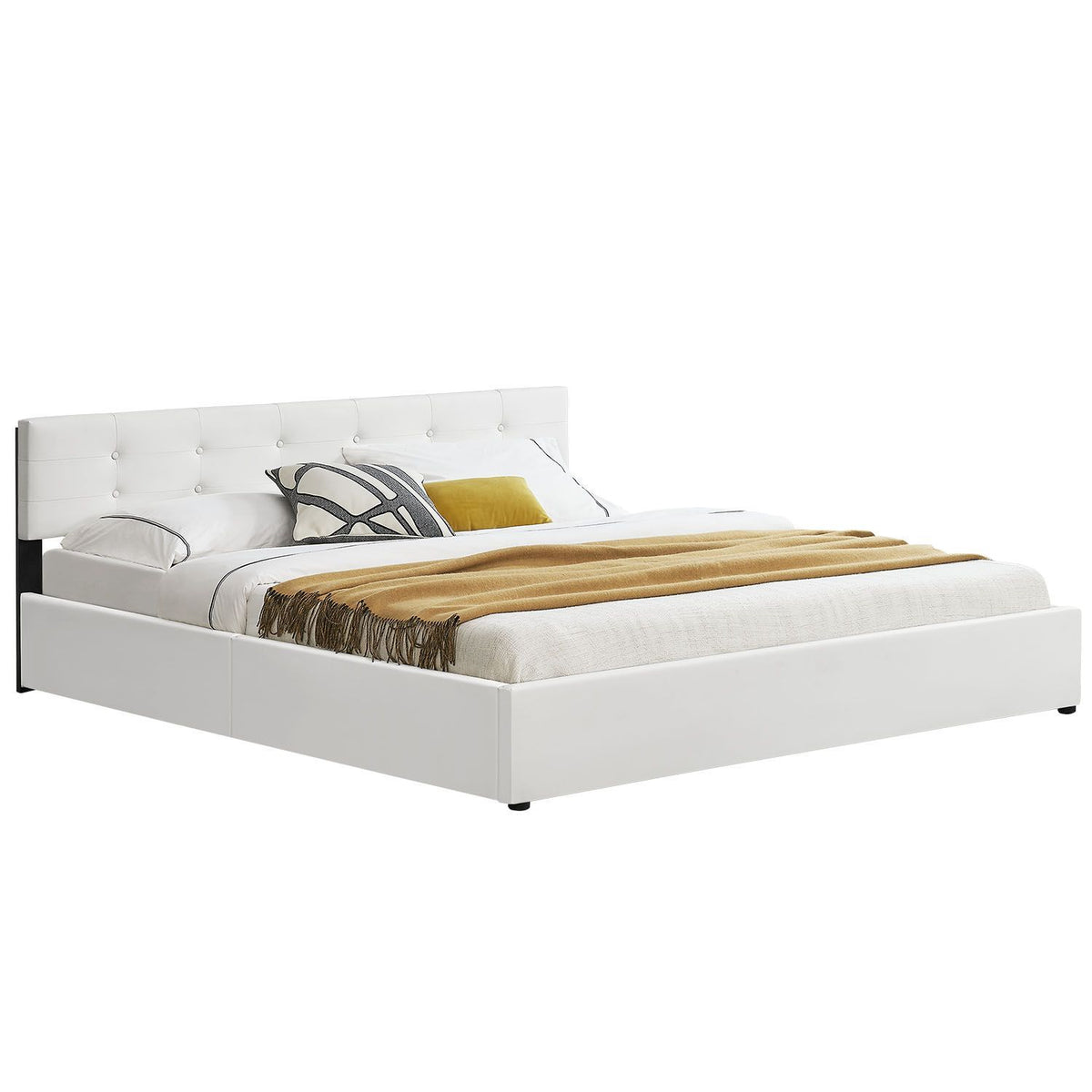 Gestoffeerd Bed Marbella - 180 x 200 cm - Wit - Bedlade