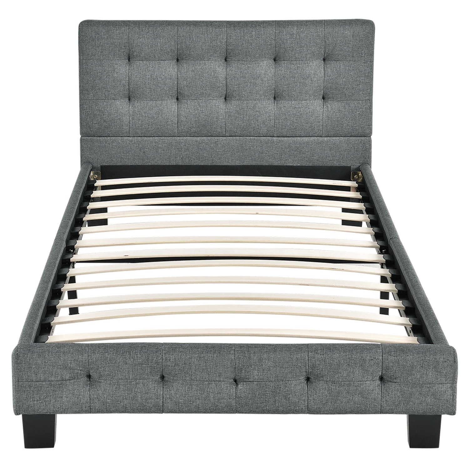 Gestoffeerd bed Manresa - 90 x 200 cm - Grijs