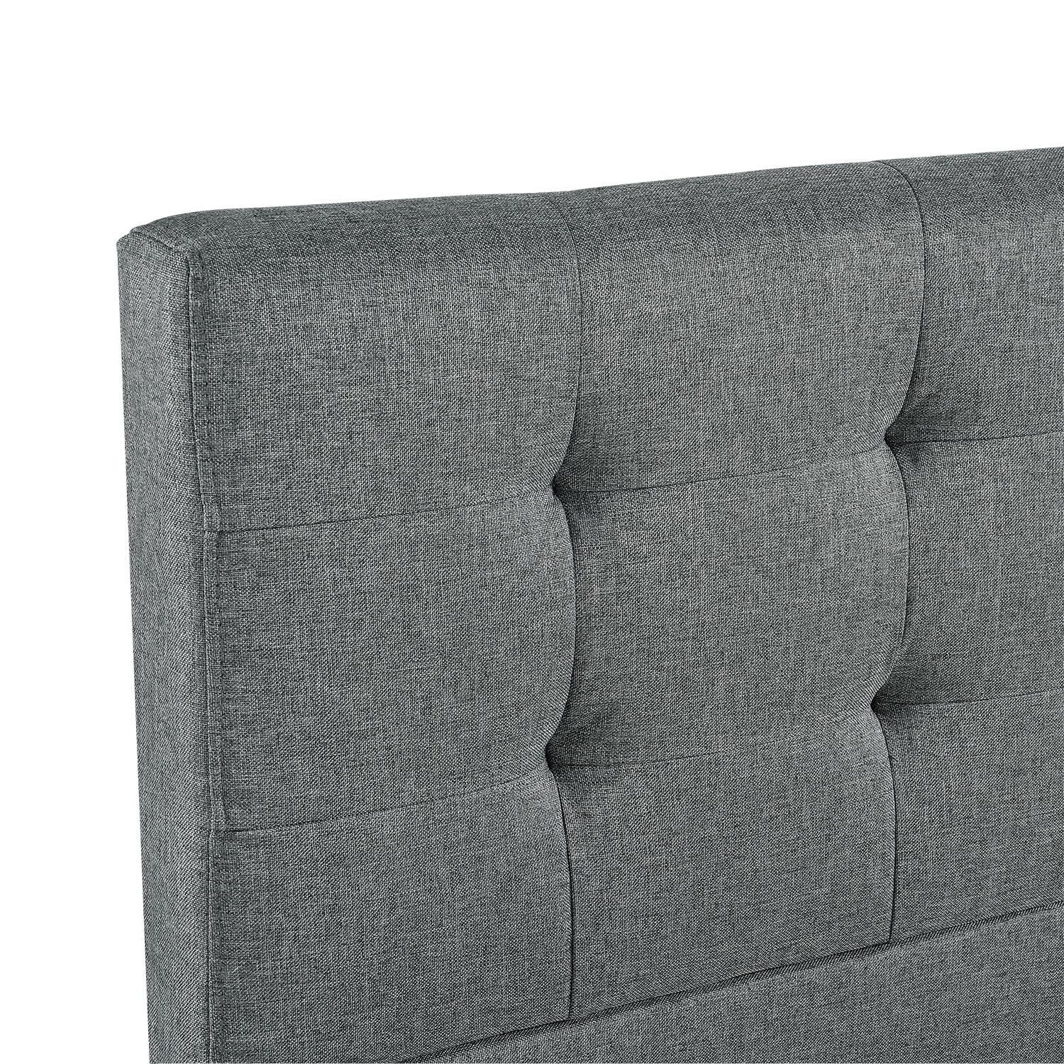 Gestoffeerd bed Manresa - 90 x 200 cm - Grijs
