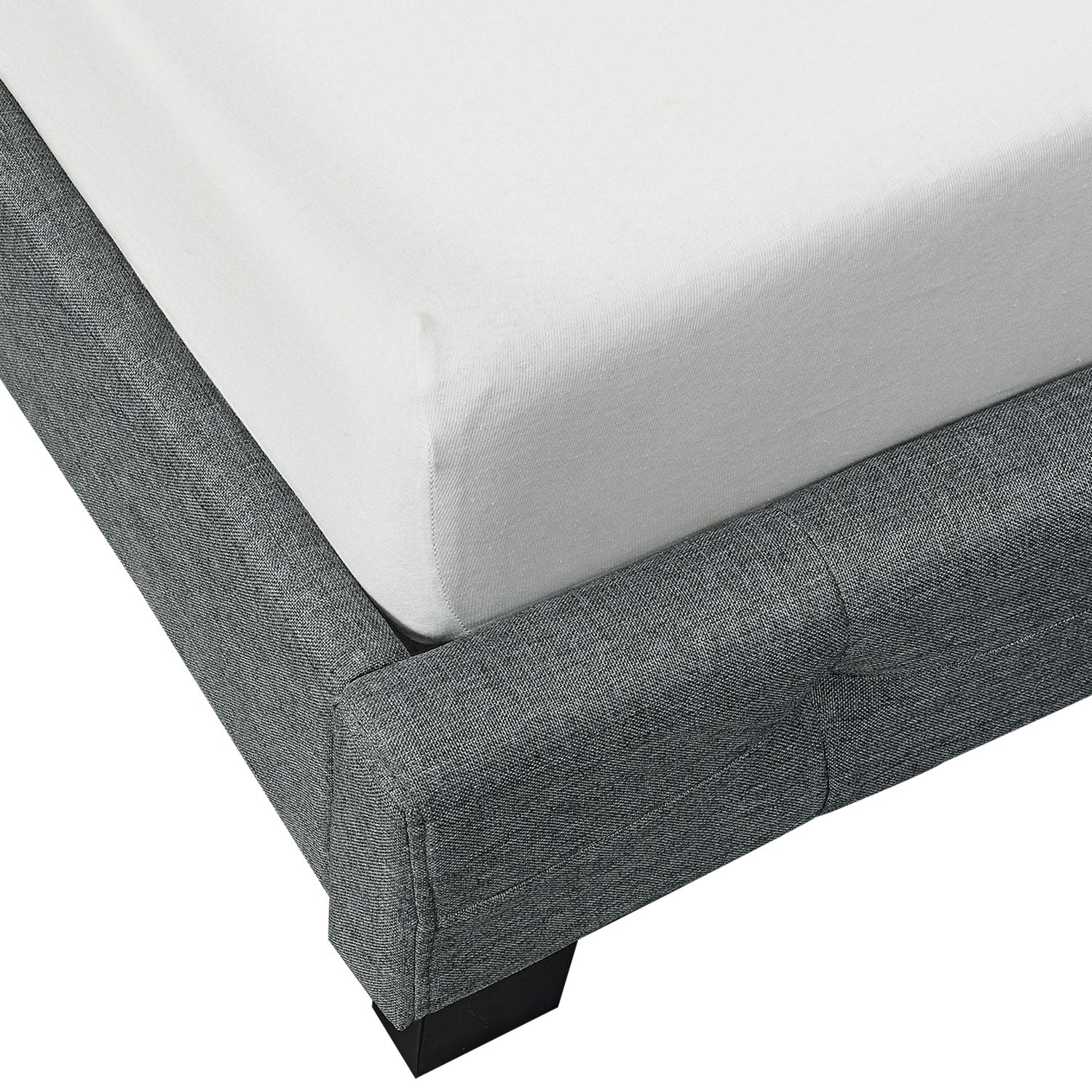 Gestoffeerd bed Manresa - 90 x 200 cm - Grijs