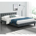 Gestoffeerd bed Manresa - 140 x 200 cm - Grijs