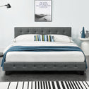 Gestoffeerd bed Manresa - 140 x 200 cm - Grijs