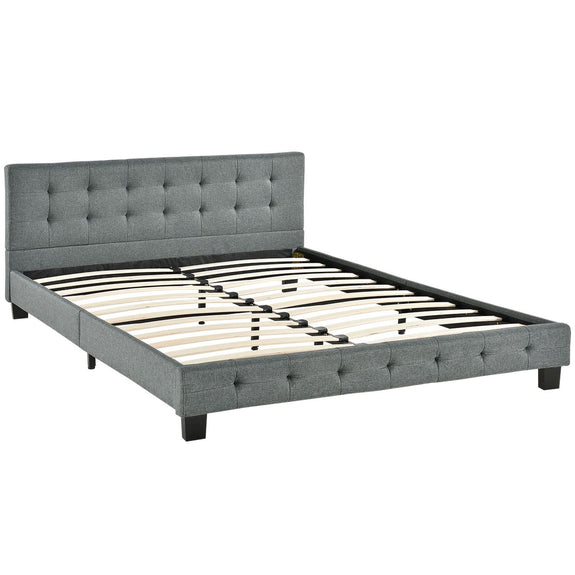 Gestoffeerd bed Manresa - 140 x 200 cm - Grijs - Afbeelding 4