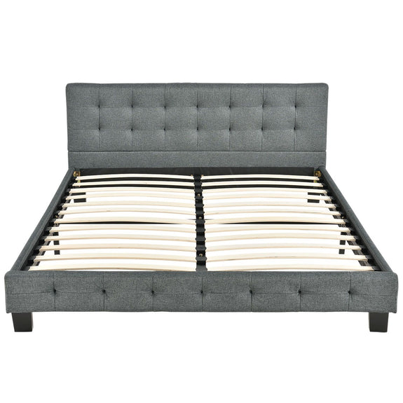Gestoffeerd bed Manresa - 140 x 200 cm - Grijs - Afbeelding 5