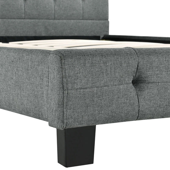 Gestoffeerd bed Manresa - 140 x 200 cm - Grijs - Afbeelding 8