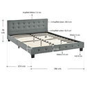 Gestoffeerd bed Manresa - 140 x 200 cm - Grijs