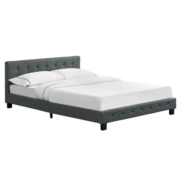 Gestoffeerd bed Manresa - 140 x 200 cm - Grijs - Afbeelding 1