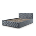 Gestoffeerd Bed Nizza - 120 x 200 cm - Grijs - LED verlichting & bedlade