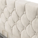 Gestoffeerd Bed Nizza - 140 x 200 cm - Beige - LED Verlichting & Bedlade
