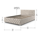 Gestoffeerd Bed Nizza - 140 x 200 cm - Beige - LED Verlichting & Bedlade