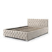 Gestoffeerd Bed Nizza - 140 x 200 cm - Beige - LED Verlichting & Bedlade