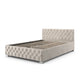 Gestoffeerd Bed Nizza - 140 x 200 cm - Beige - LED Verlichting & Bedlade