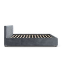 Gestoffeerd Bed Nizza - 140 x 200 cm - Grijs - LED Verlichting & Bedlade