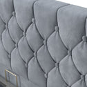 Gestoffeerd Bed Nizza - 140 x 200 cm - Grijs - LED Verlichting & Bedlade
