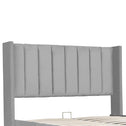 Gestoffeerd bed Savona - 200 x 120 cm - Lichtgrijs - Incl. Bedlade