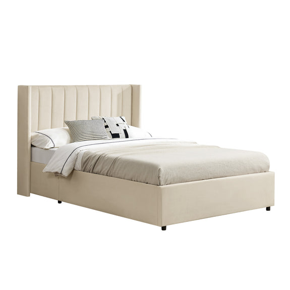 Gestoffeerd bed Savona - 200 x 120 cm - Beige - Afbeelding 14