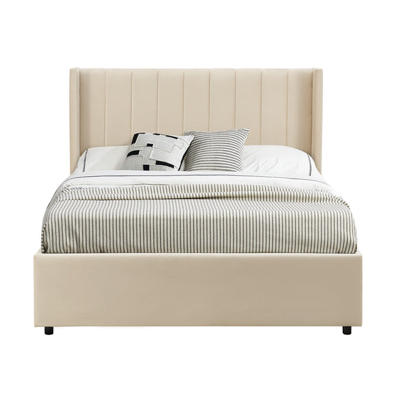 Gestoffeerd bed Savona - 200 x 120 cm - Beige - Afbeelding 3
