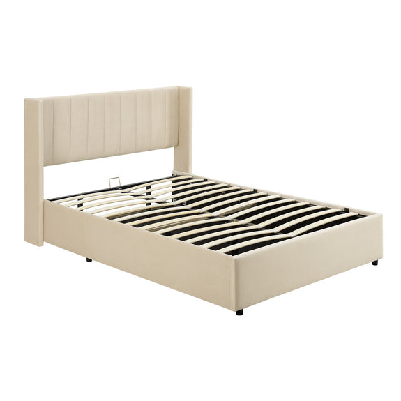 Gestoffeerd bed Savona - 200 x 120 cm - Beige - Afbeelding 5
