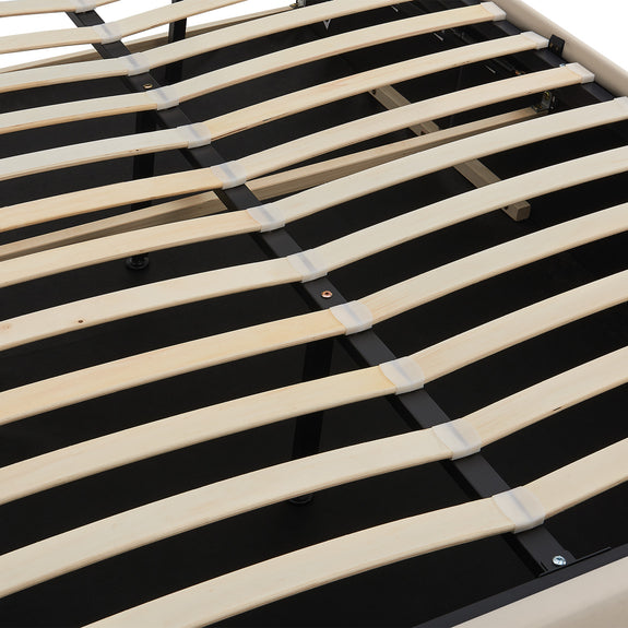 Gestoffeerd bed Savona - 200 x 120 cm - Beige - Afbeelding 8
