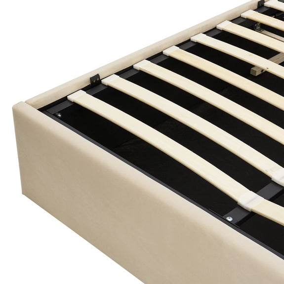 Gestoffeerd bed Savona - 200 x 120 cm - Beige - Afbeelding 9