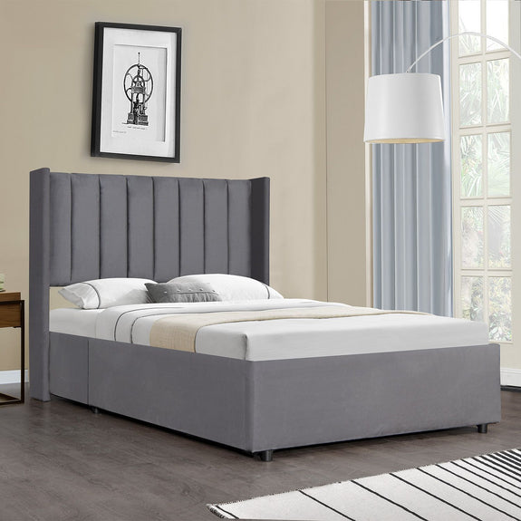 Gestoffeerd bed Savona - 200 x 140 cm - Donkergrijs - Incl. Bedlade - Afbeelding 2