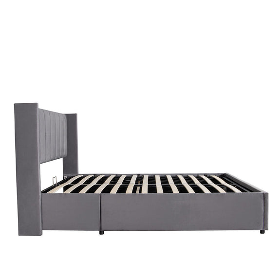 Gestoffeerd bed Savona - 200 x 140 cm - Donkergrijs - Incl. Bedlade - Afbeelding 3
