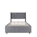 Gestoffeerd bed Savona - 200 x 140 cm - Donkergrijs - Incl. Bedlade