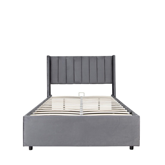 Gestoffeerd bed Savona - 200 x 140 cm - Donkergrijs - Incl. Bedlade - Afbeelding 4