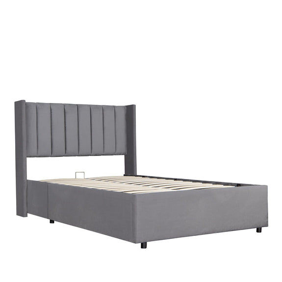 Gestoffeerd bed Savona - 200 x 140 cm - Donkergrijs - Incl. Bedlade - Afbeelding 6