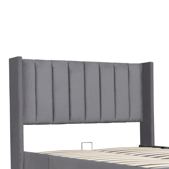 Gestoffeerd bed Savona - 200 x 140 cm - Donkergrijs - Incl. Bedlade - Afbeelding 7
