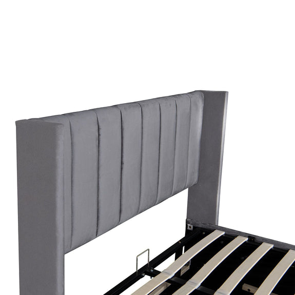 Gestoffeerd bed Savona - 200 x 140 cm - Donkergrijs - Incl. Bedlade - Afbeelding 8