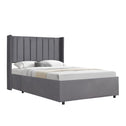 Gestoffeerd bed Savona - 200 x 140 cm - Donkergrijs - Incl. Bedlade