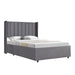 Gestoffeerd bed Savona - 200 x 140 cm - Donkergrijs - Incl. Bedlade