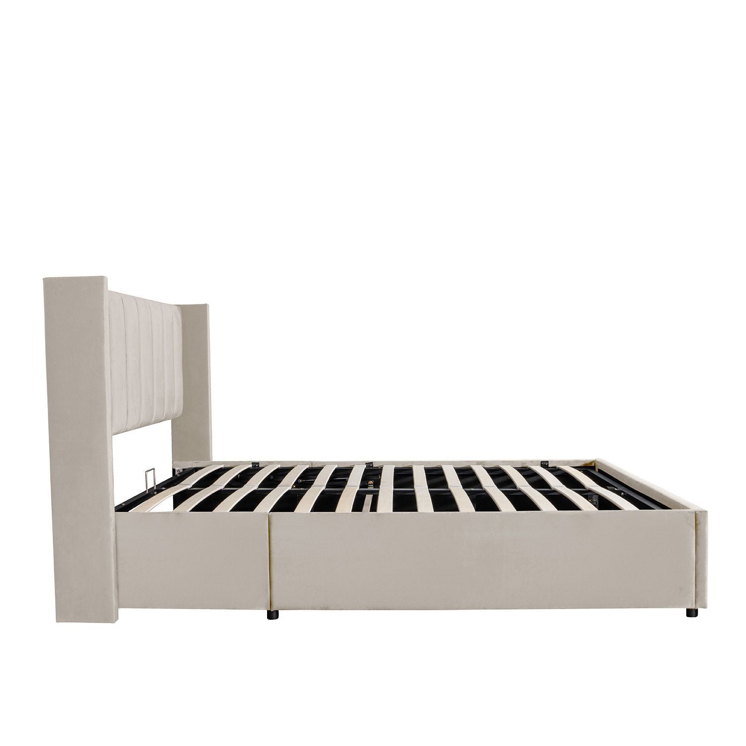 Gestoffeerd bed Savona - 200 x 140 cm - Beige - Incl. Bedlade