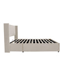 Gestoffeerd bed Savona - 200 x 140 cm - Beige - Incl. Bedlade