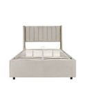 Gestoffeerd bed Savona - 200 x 140 cm - Beige - Incl. Bedlade