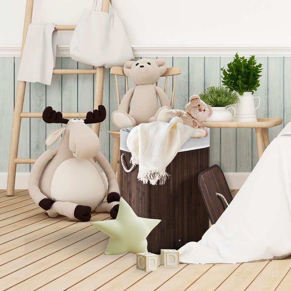 Bamboe Wasmand Curly - 72 L - Bruin - Uitneembare Waszak - Afbeelding 2