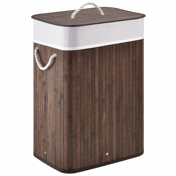 Bamboe Wasmand Curly - 72 L - Bruin - Uitneembare Waszak - Afbeelding 1